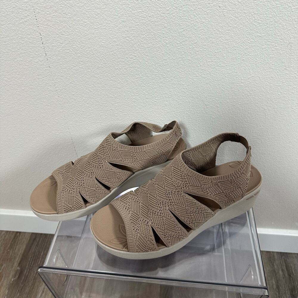Skechers Pier Lite Memory Maker Taupe Wedge Sandals 9.5 - Picture 4 of 8